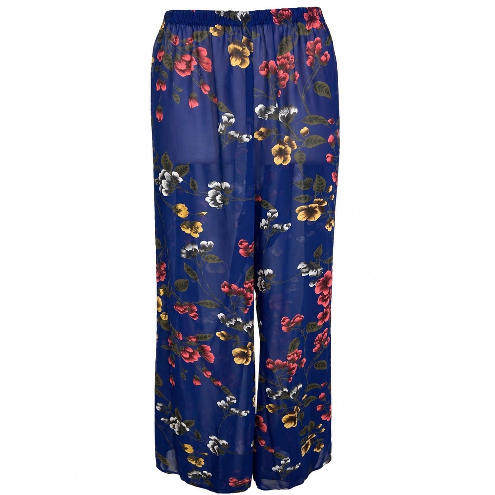 Vintage Victorias Secret Gold Label Pajama Pants M Sheer Floral Wide Leg Boho
